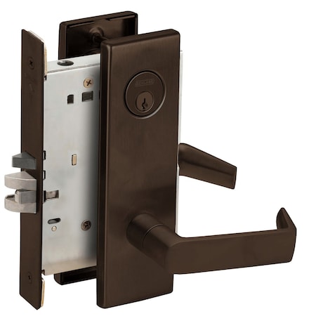 Schlage Grade 1 Storeroom Mortise Lock, Conventional Cylinder, S123 Keyway, 06 Lever, N Escutcheon, Dark Oxi L9080P 06N 613